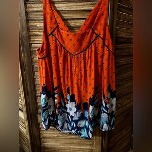 Anthropologie Maeve Mazie Peacock print top